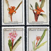 Brazil 1992 UN Conference on Environment #5 set of 4 Paintings of Flowers unmounted mint SG 2543-46