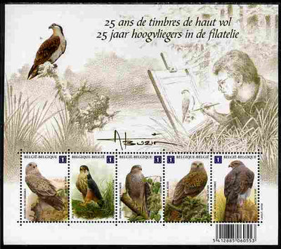 Belgium 2010-14 Birds - 25 Years of Designs by,Andre Buzin perf sheetlet containing 5 x Birds of Prey unmounted mint