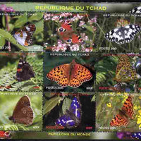 Chad 2010 Butterflies perf sheetlet containing 9 values unmounted mint. Note this item is privately produced and is offered purely on its thematic appeal