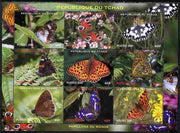 Chad 2010 Butterflies perf sheetlet containing 9 values unmounted mint. Note this item is privately produced and is offered purely on its thematic appeal