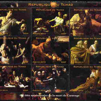 Chad 2010 Paintings by Caravaggio perf sheetlet containing 9 values unmounted mint. Note this item is privately produced and is offered purely on its thematic appeal