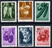 Rumania 1958 Agriculture cto set of 6 (Vegetables) SG 1107-12
