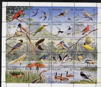 Malawi 1992 Birds perf sheetlet containing set of 20 values unmounted mint SG 876-95