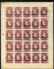 St Helena Forgery 1d on 6d red-brown by Spiro Brothers (West type 1) complete perf sheet of 25 (plate d) 'used' few perfs reinforced, attractive and rarely offered
