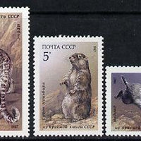 Russia 1987 Mammals found in Red-Book set of 3 unmounted mint, SG 5755-57, Mi 5711-13*