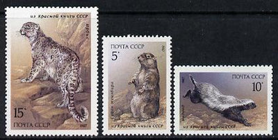 Russia 1987 Mammals found in Red-Book set of 3 unmounted mint, SG 5755-57, Mi 5711-13*