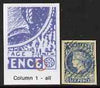 St Helena Forgery 6d blue by David Cohn (West type 2) imperf single from column 1 - identified by dot after E