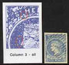 St Helena Forgery 6d blue by David Cohn (West type 2) imperf single from column 3 - identified by extra dot after St and flaw by nose