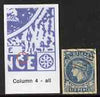 St Helena Forgery 6d blue by David Cohn (West type 2) imperf single from column 4 - identified by white spot on C