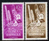 Spanish Guinea 1953 Colonial Stamp Day - Swallowtail Butterfly 10c & 60c unmounted mint SG 384 & 386