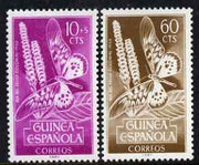 Spanish Guinea 1953 Colonial Stamp Day - Swallowtail Butterfly 10c & 60c unmounted mint SG 384 & 386