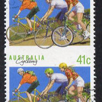 Australia 1989-94 Cycling 41c very fine used vert pair with horiz perfs omitted, SG 1180var
