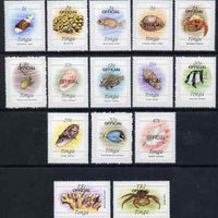 Tonga 1984-85 Marine Life self-adhesive set to 2p overprinted OFFICIAL (15 values) unmounted mint, SG O220-234