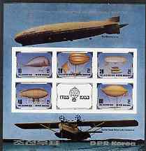 North Korea 1982 Bicentenary of manned Flight (1st Issue) imperf sheetlet containing 5 values from a limited printing, unmounted mint, SG N2244a