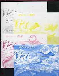 North Korea 2003 Arctic & Antarctic Fauna sheetlet containing 5 values - set of 4 imperf progressive proofs comprising the 4 individual colours (magenta, yellow, blue & black) unmounted mint as SG MS N4330