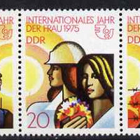 Germany - East 1975 International Women's Year perf strip of 3 unmounted mint SG E1735a