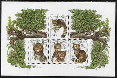 Slovakia 2003 WWF - Wild Cat perf sheetlet containing 4 values unmounted mint, SG MS 416