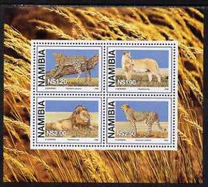 Namibia 1998 Large Wild Cat perf sheetlet containing 4 values unmounted mint, SG MS 786