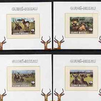 Guinea - Bissau 2008 WWF - Waterbuck set of 4 individual imperf deluxe sheets unmounted mint