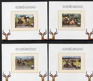 Guinea - Bissau 2008 WWF - Waterbuck set of 4 individual imperf deluxe sheets unmounted mint