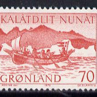 Greenland 1971 Mail Transport 70ore (Women's Boat) unmounted mint SG 78*