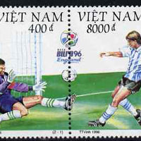 Vietnam 1996 Football European Championships perf se-tenant pair unmounted mint, SG 2055-56