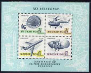 Hungary 1967 'Aerofila '67' Airmail Stamp Exhibition #2 perf m/sheet (Parachute, Helicopter, Airliner & Lunar 12 ) unmounted mint, SG MS 2272