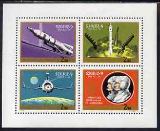 Hungary 1970 Soyuz 9 Space Mission perf m/sheet containing set of 4 unmounted mint, SG MS 2543