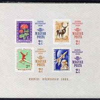 Hungary 1965 Stamp Day imperf m/sheet containing set of 4 values unmounted mint, as SG MS 2131