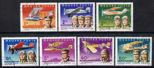 Hungary 1978 Famous Aviators & their Airplanes perf set of 7 cds used SG 3177-83