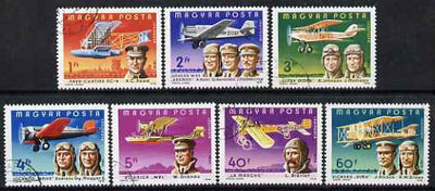 Hungary 1978 Famous Aviators & their Airplanes perf set of 7 cds used SG 3177-83