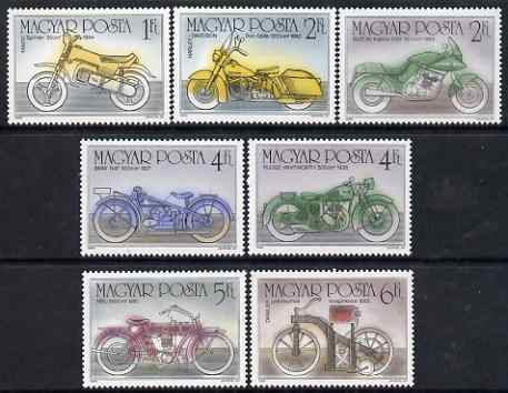 Hungary 1985 Centenary of the Motorcycle perf set of 7 unmounted mint SG 3673-79