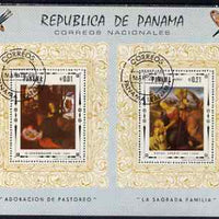 Panama 1966 Religious Paintings perf m/sheet cto used (Schongauer & Raphael)