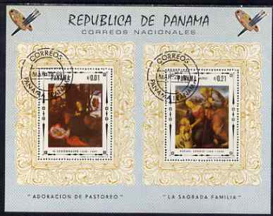 Panama 1966 Religious Paintings perf m/sheet cto used (Schongauer & Raphael)