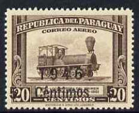 Paraguay 1946 surcharged 5c on 20c brown (Locomotive) unmounted mint, SG,636