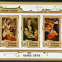 Burundi 1974 Christmas imperf msheet (5f, 10f & 15f) unmounted mint, as SG MS1004a