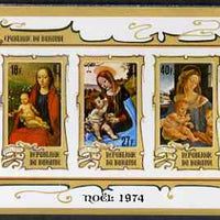 Burundi 1974 Christmas imperf msheet (18f, 27f & 40f) unmounted mint, as SG MS1004b