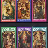 Togo 1978 Christmas - Paintings imperf set of 6 from limited printing, unmounted mint as SG 1328-33