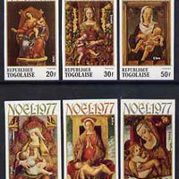 Togo 1977 Christmas - paintings imperf set of 6 from limited printing, unmounted mint as SG 1246-51