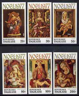 Togo 1977 Christmas - paintings imperf set of 6 from limited printing, unmounted mint as SG 1246-51