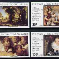 Togo 1977 400th Birth Anniversary of Rubens imperf set of 4 from limited printing, unmounted mint as SG 1228-31