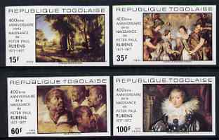 Togo 1977 400th Birth Anniversary of Rubens imperf set of 4 from limited printing, unmounted mint as SG 1228-31