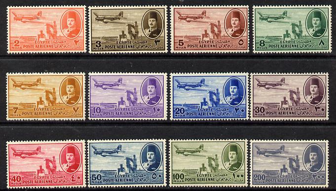 Egypt 1947 Dakota 'Air' set of 12 unmounted mint, SG 322-33