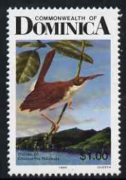 Dominica 1989-91 Birds $1 Brown Trembler with 1989 imprint date unmounted mint SG 1251
