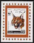Somalia 1998 WWF - Caracal Lynx 200sh imperf individual de-luxe sheetlet, unmounted mint. Note this item is privately produced and is offered purely on its thematic appeal
