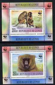 Guinea - Conakry 2000 WWF - Baboons perf set of 2 individual de-luxe sheetlets, unmounted mint. Note this item is privately produced and is offered purely on its thematic appeal