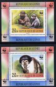 Guinea - Conakry 2000 WWF - Mangabey perf set of 2 individual de-luxe sheetlets, unmounted mint. Note this item is privately produced and is offered purely on its thematic appeal