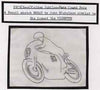 Isle of Man 1973 original pencil sketch artwork by John Nicholson for the 3.5p Golden Jubilee Tourist Trophy Races issue showing bike No. 83 (with fairing) plus imperf example of issued stamp - probably a normal with perfs trimmed off