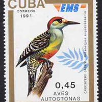 Cuba 1991 Express Mail Stamp - 45c Red-Bellied Woodpecker unmounted mint SG E3638