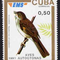 Cuba 1991 Express Mail Stamp - 50c Solitaire Bird unmounted mint SG E3639